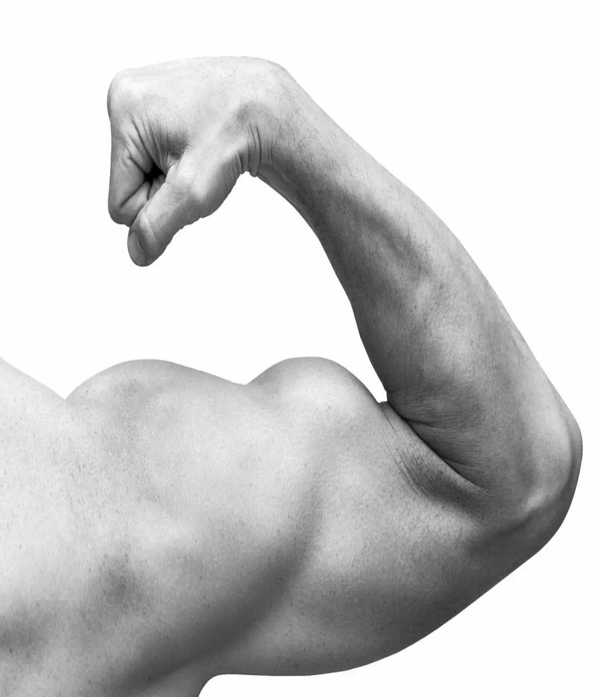 Strong male forarm flexing